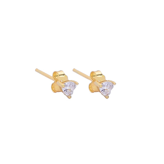 Cristallo Heart Studs Gold
