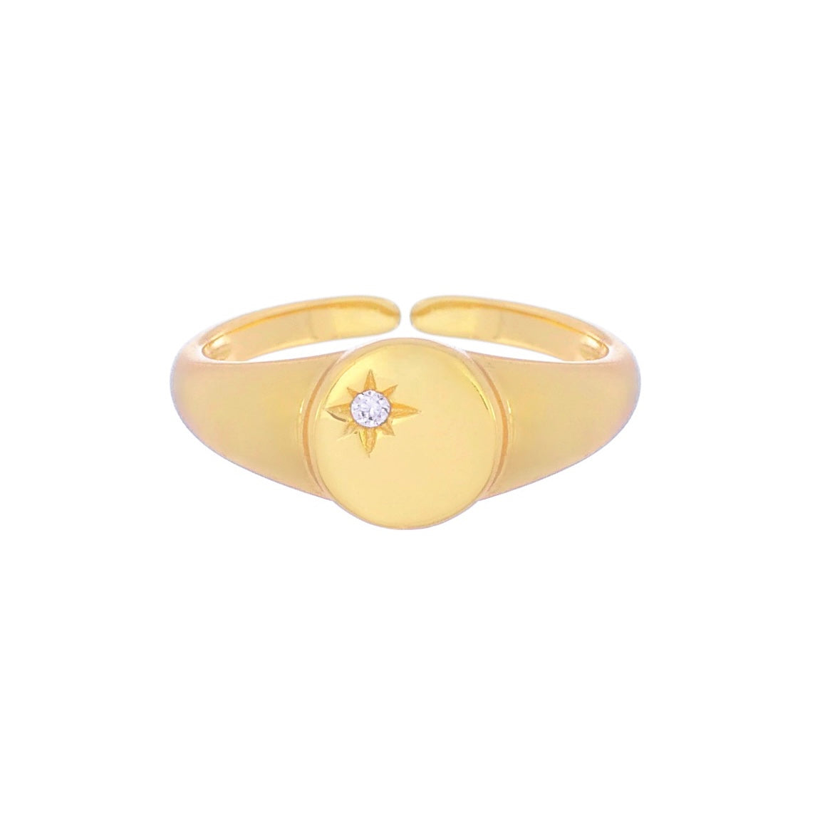 Star Signet Ring Gold