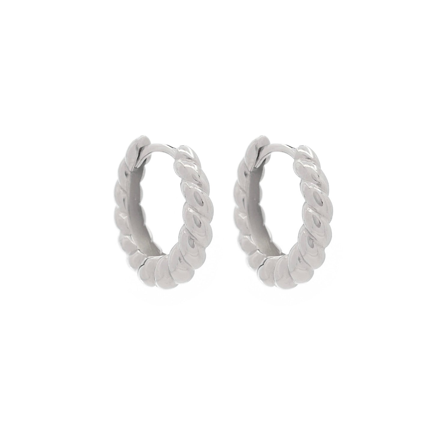 Cleo Croissant Hoops Silver