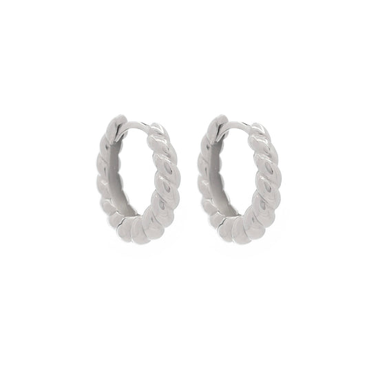 Cleo Croissant Hoops Silver