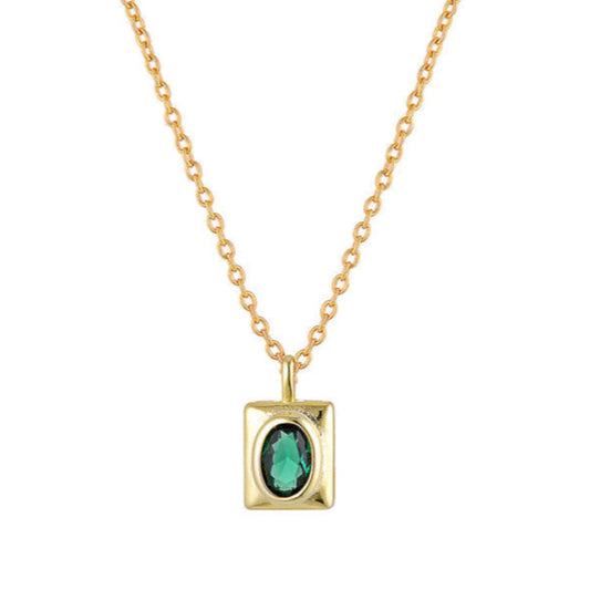 Elsie Emerald Necklace Gold