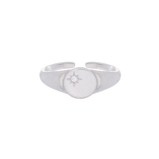 Star Signet Ring Silver