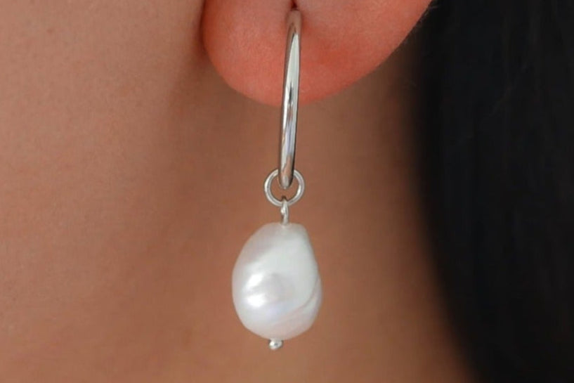 Pearla Hoops Silver
